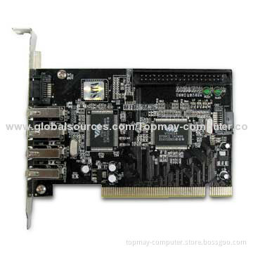PCI Card with Four-port USB2.0, Two-port SATA Combo, JMB363 Chipset and 5V DC High-current